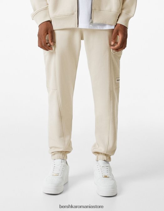 Bershka bărbați pantaloni de jogging cargo de pluș piatră Z86D3240 îmbrăcăminte