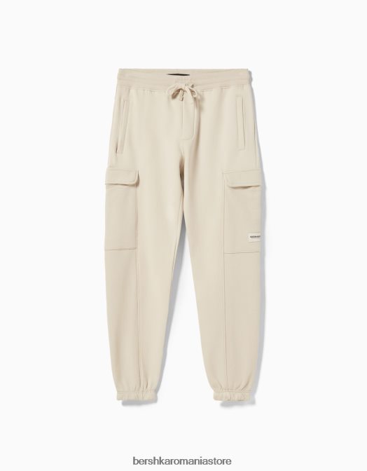 Bershka bărbați pantaloni de jogging cargo de pluș piatră Z86D3240 îmbrăcăminte