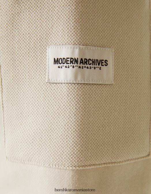 Bershka bărbați pantaloni de jogging cargo de pluș piatră Z86D3240 îmbrăcăminte