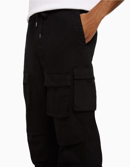 Bershka bărbați pantaloni de jogging cargo din bumbac negru Z86D3223 îmbrăcăminte