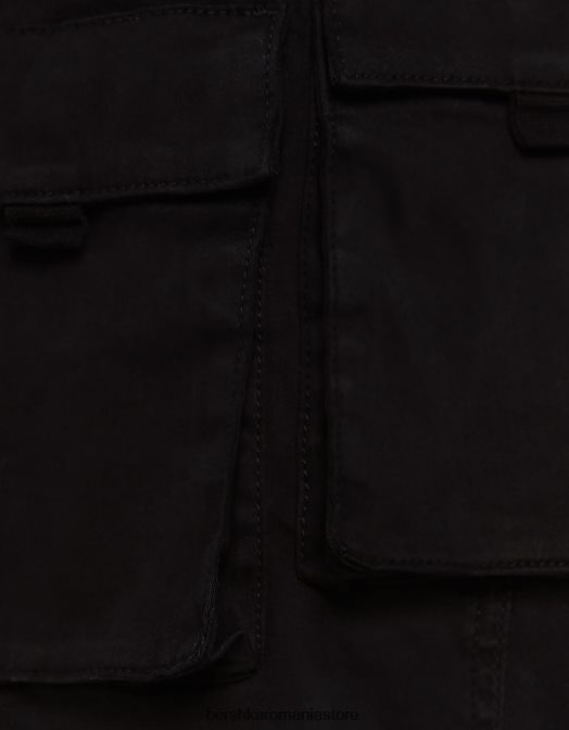 Bershka bărbați pantaloni de jogging cargo din bumbac negru Z86D3223 îmbrăcăminte