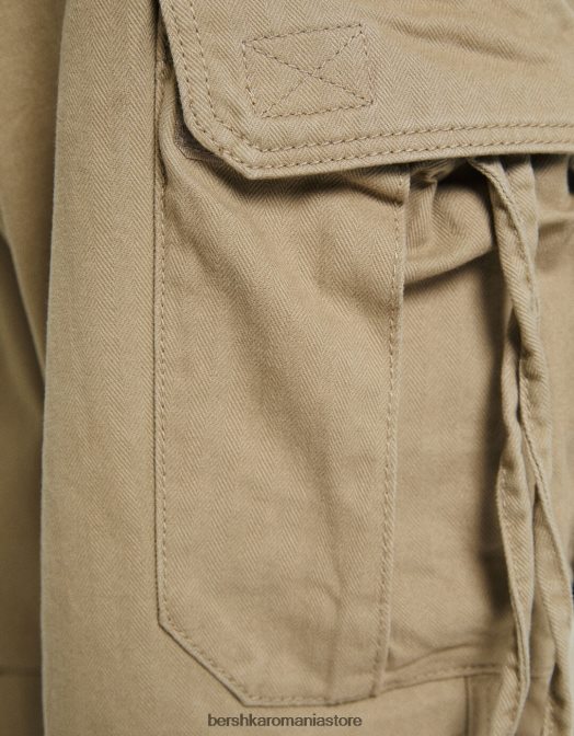 Bershka bărbați pantaloni de jogging din bumbac brodati cămilă Z86D3263 îmbrăcăminte