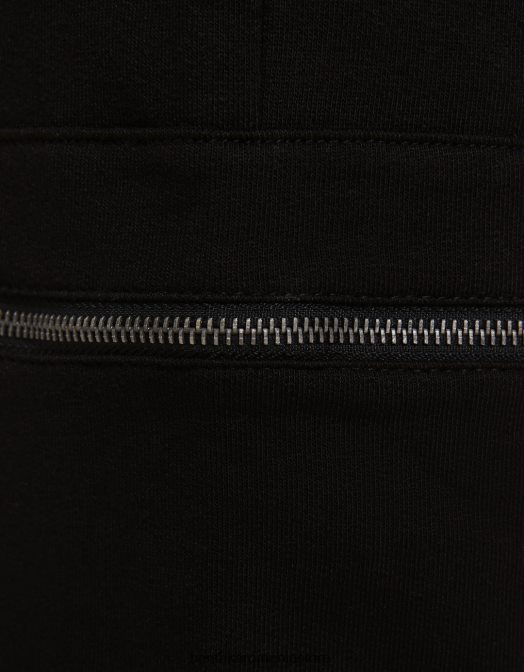 Bershka bărbați pantaloni de pluș cu parașuta cu buzunare cu fermoar negru Z86D3232 îmbrăcăminte
