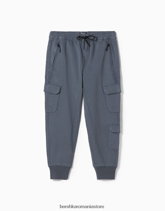 Bershka bărbați pantaloni de trening cargo subțiri albastru Z86D3227 îmbrăcăminte