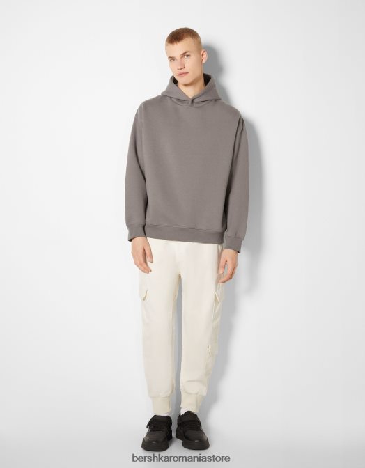 Bershka bărbați pantaloni de trening cargo subțiri aproape alb Z86D3226 îmbrăcăminte