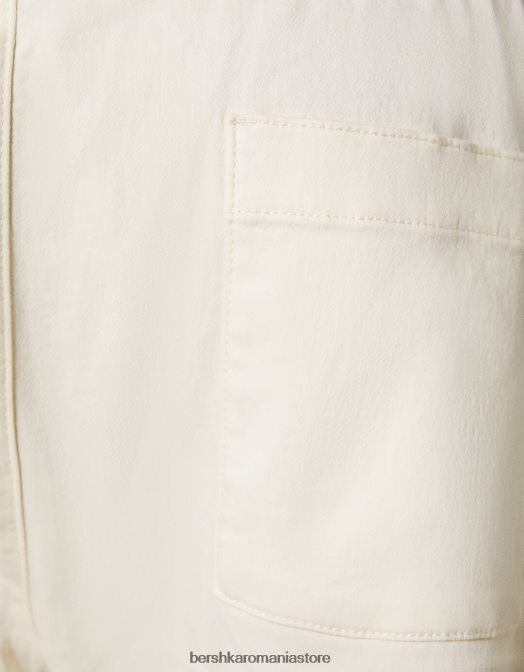 Bershka bărbați pantaloni de trening cargo subțiri aproape alb Z86D3226 îmbrăcăminte