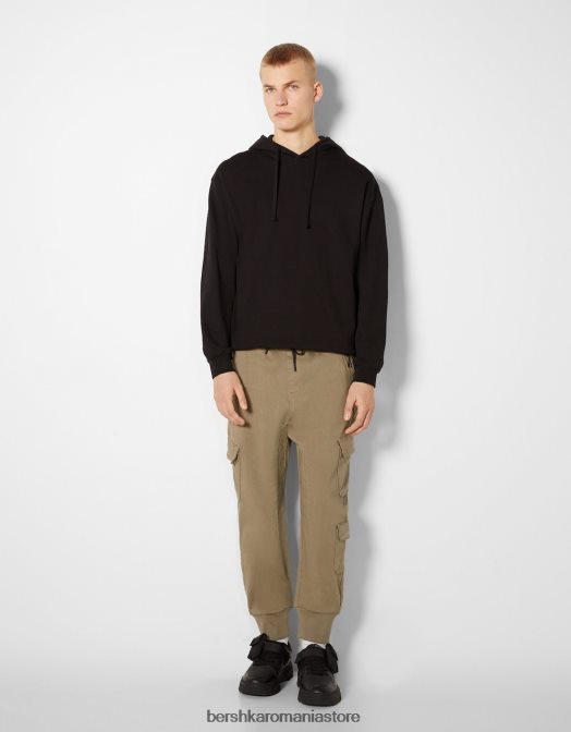 Bershka bărbați pantaloni de trening cargo subțiri cămilă Z86D3225 îmbrăcăminte