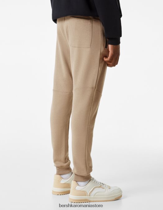Bershka bărbați pantaloni de trening de pluș cu cusături cămilă Z86D3218 îmbrăcăminte