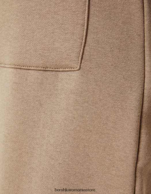 Bershka bărbați pantaloni de trening de pluș cu cusături cămilă Z86D3218 îmbrăcăminte