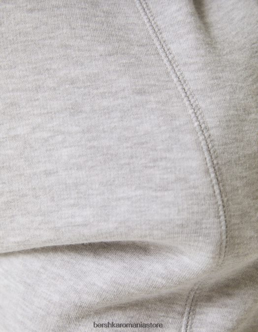 Bershka bărbați pantaloni de trening de pluș cu cusături gri Z86D3217 îmbrăcăminte