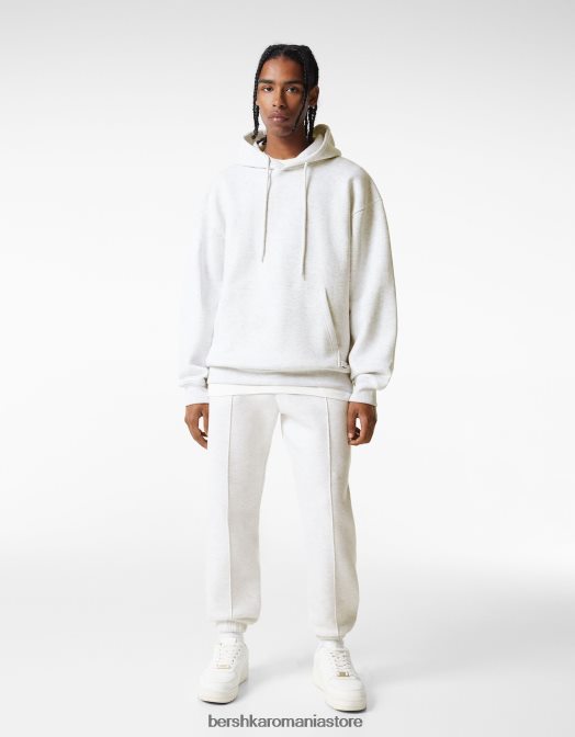 Bershka bărbați pantaloni de trening de pluș gri Z86D3270 îmbrăcăminte