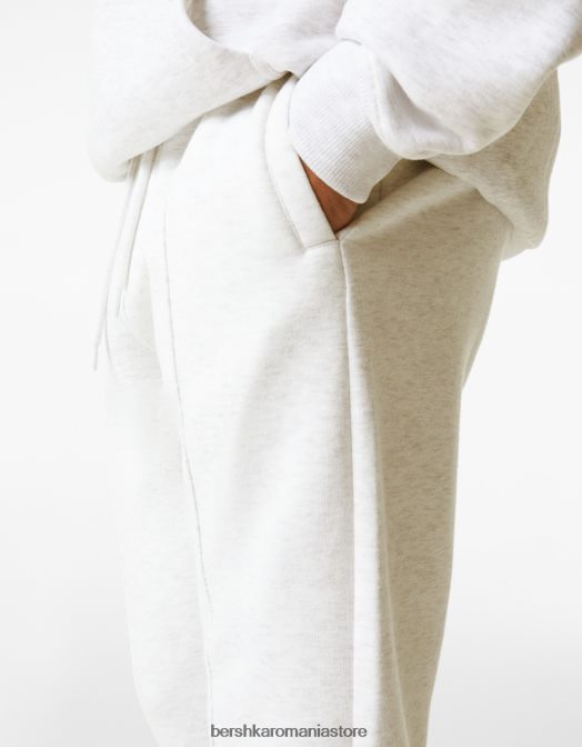 Bershka bărbați pantaloni de trening de pluș gri Z86D3270 îmbrăcăminte