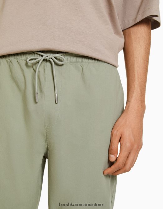 Bershka bărbați pantaloni de trening din bumbac kaki Z86D3260 îmbrăcăminte