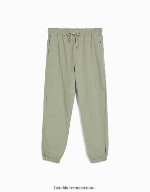Bershka bărbați pantaloni de trening din bumbac kaki Z86D3260 îmbrăcăminte