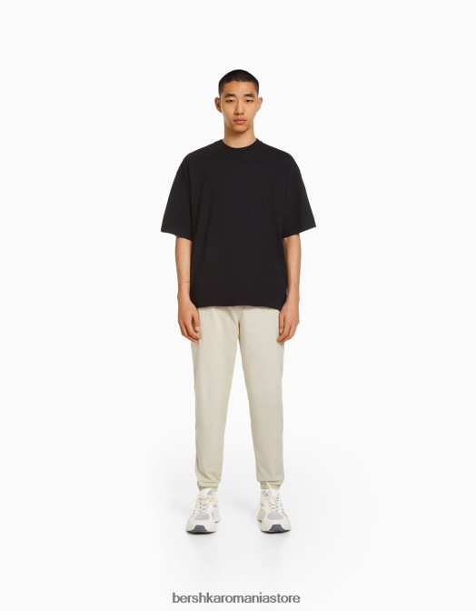 Bershka bărbați pantaloni de trening din bumbac nisip Z86D3259 îmbrăcăminte
