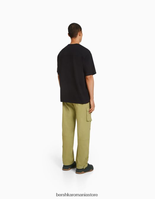 Bershka bărbați pantaloni de trening multi-cargo verde Z86D3219 îmbrăcăminte