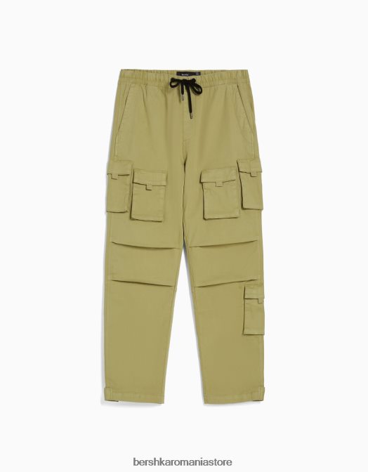Bershka bărbați pantaloni de trening multi-cargo verde Z86D3219 îmbrăcăminte