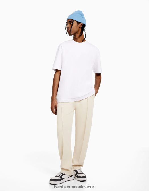 Bershka bărbați pantaloni largi bej Z86D3255 îmbrăcăminte