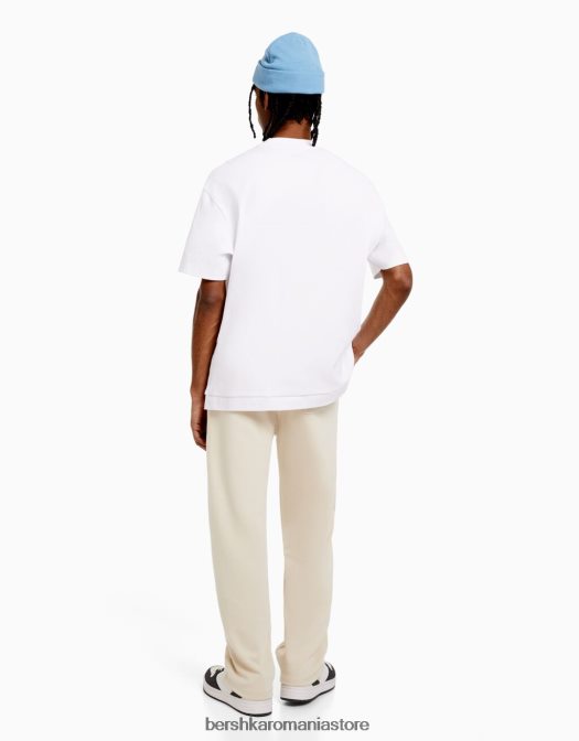 Bershka bărbați pantaloni largi bej Z86D3412 îmbrăcăminte