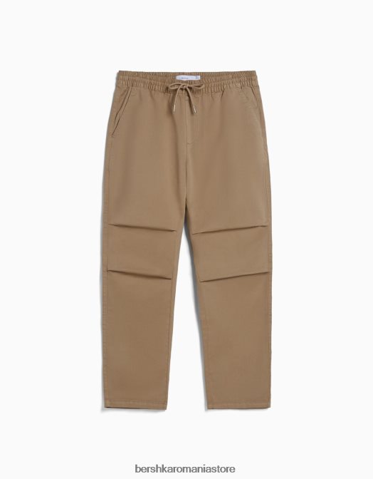 Bershka bărbați pantaloni largi din bumbac cămilă Z86D3275 îmbrăcăminte