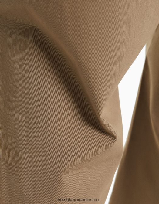 Bershka bărbați pantaloni largi din bumbac cămilă Z86D3275 îmbrăcăminte