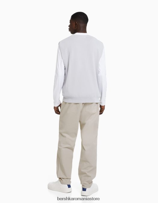 Bershka bărbați pantaloni largi din bumbac exclusiv Z86D3274 îmbrăcăminte