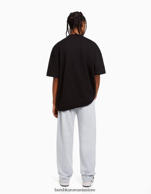 Bershka bărbați pantaloni largi gri Z86D3253 îmbrăcăminte