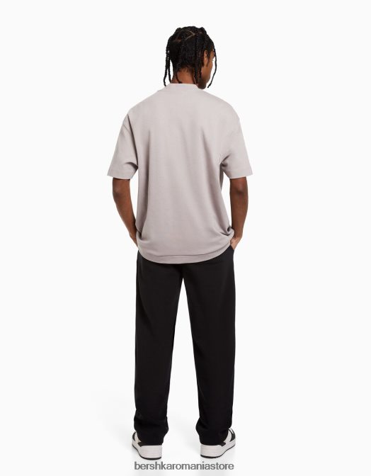 Bershka bărbați pantaloni largi negru Z86D3254 îmbrăcăminte