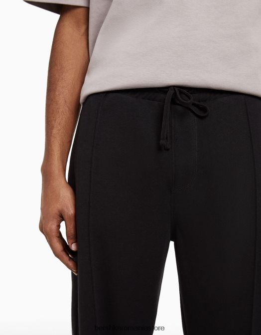 Bershka bărbați pantaloni largi negru Z86D3254 îmbrăcăminte
