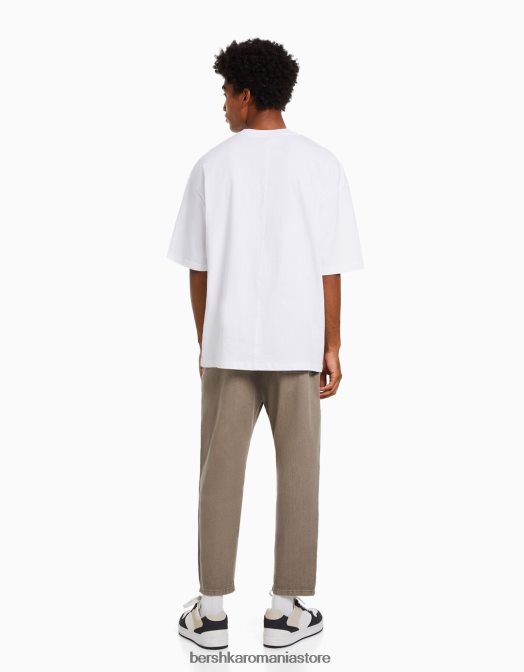 Bershka bărbați pantaloni rustici largi cămilă Z86D3212 îmbrăcăminte