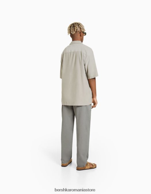 Bershka bărbați pantaloni rustici largi gri Z86D3211 îmbrăcăminte