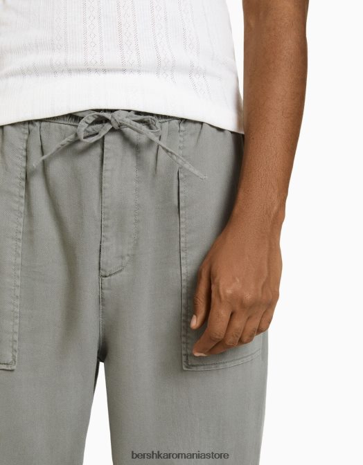Bershka bărbați pantaloni rustici largi gri Z86D3211 îmbrăcăminte