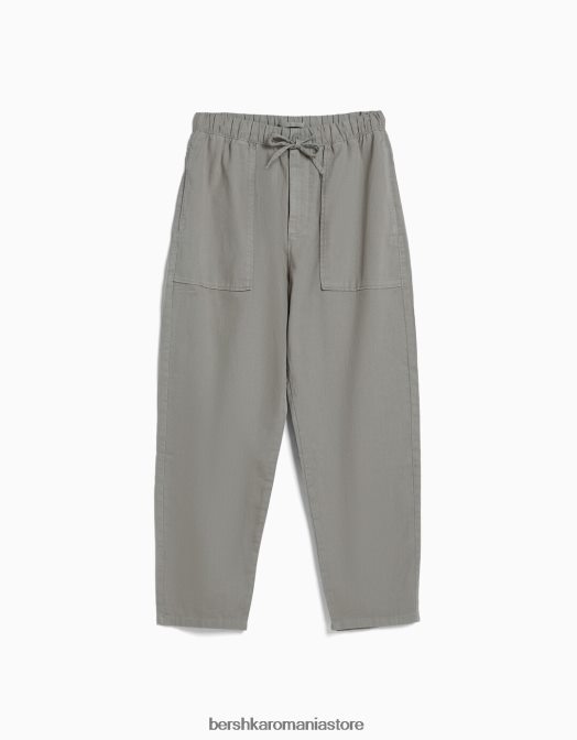 Bershka bărbați pantaloni rustici largi gri Z86D3211 îmbrăcăminte