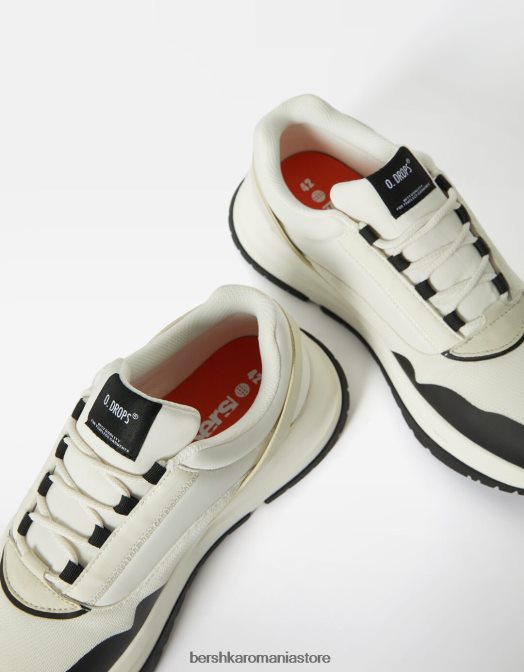 Bershka bărbați adidași combinați din material textil alb Z86D3514 încălţăminte