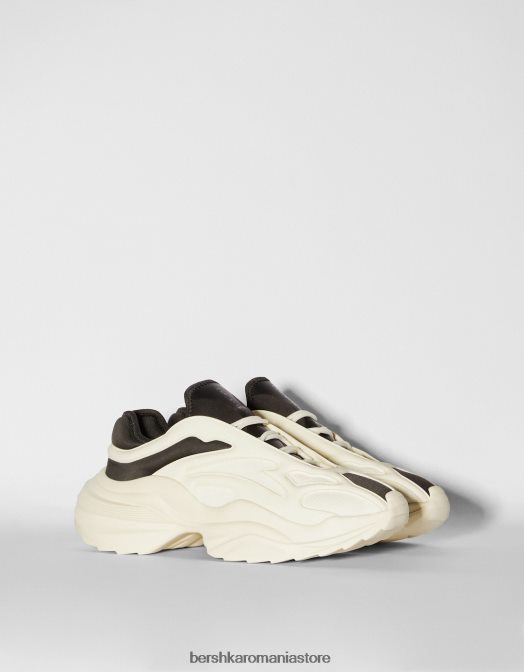 Bershka bărbați adidași cu piese tehnice alb Z86D3512 încălţăminte