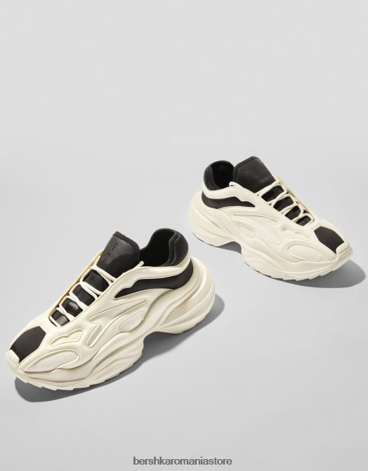 Bershka bărbați adidași cu piese tehnice alb Z86D3512 încălţăminte