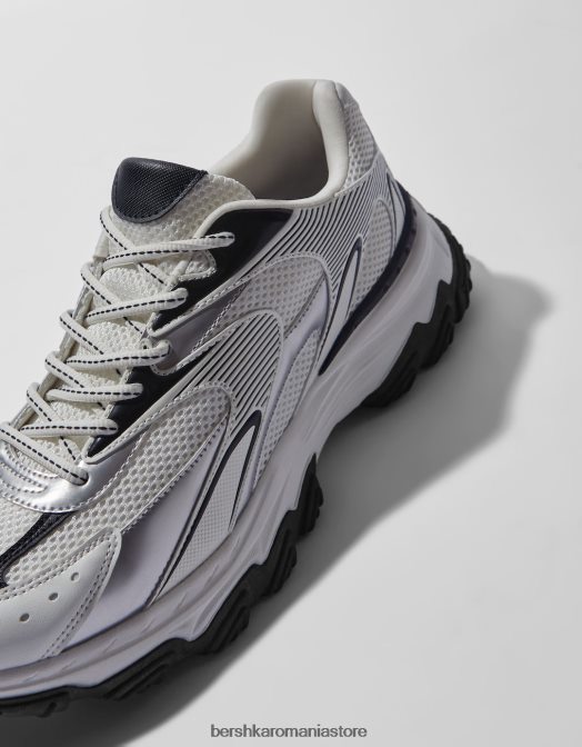 Bershka bărbați adidași din mai multe piese alb Z86D3516 încălţăminte