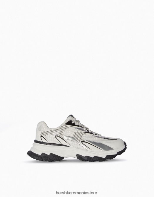 Bershka bărbați adidași din mai multe piese alb Z86D3533 încălţăminte