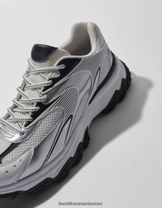 Bershka bărbați adidași din mai multe piese alb Z86D3533 încălţăminte