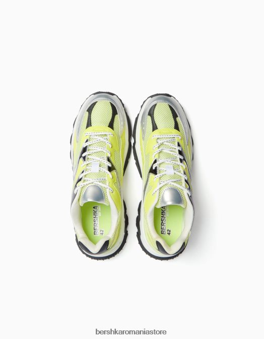 Bershka bărbați adidași din mai multe piese lămâie verde Z86D3517 încălţăminte