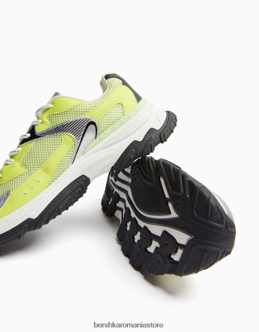 Bershka bărbați adidași din mai multe piese lămâie verde Z86D3517 încălţăminte