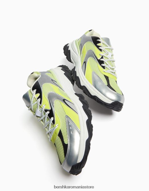 Bershka bărbați adidași din mai multe piese lămâie verde Z86D3517 încălţăminte