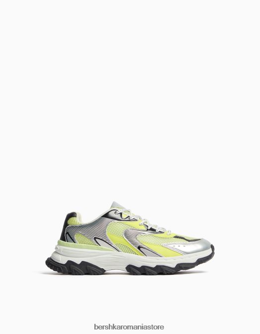 Bershka bărbați adidași din mai multe piese lămâie verde Z86D3517 încălţăminte