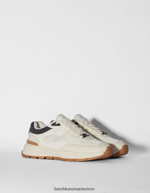 Bershka bărbați adidași din plasă contrastanți alb Z86D3531 încălţăminte