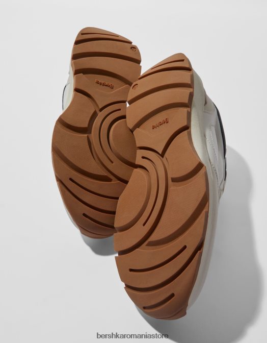 Bershka bărbați adidași din plasă contrastanți alb Z86D3531 încălţăminte