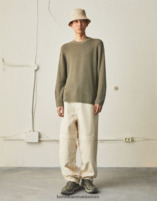 Bershka bărbați adidași din plasă contrastanți kaki Z86D3525 încălţăminte