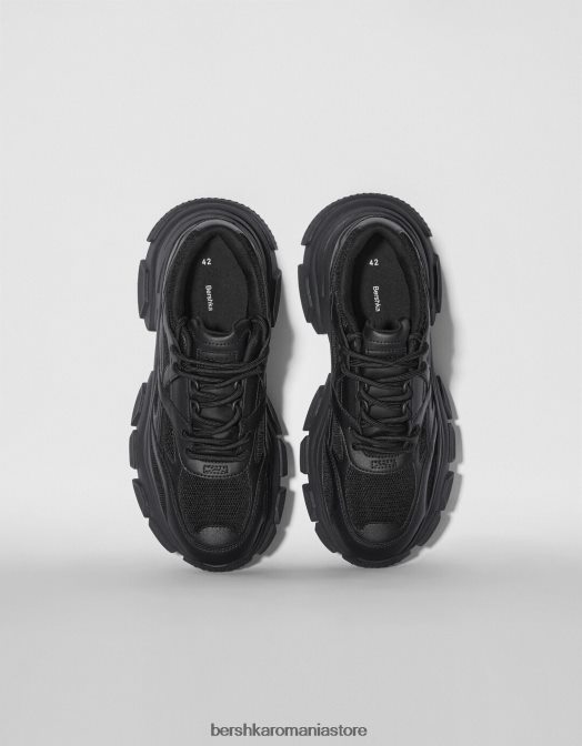 Bershka bărbați adidași din plasă contrastanți negru Z86D3510 încălţăminte