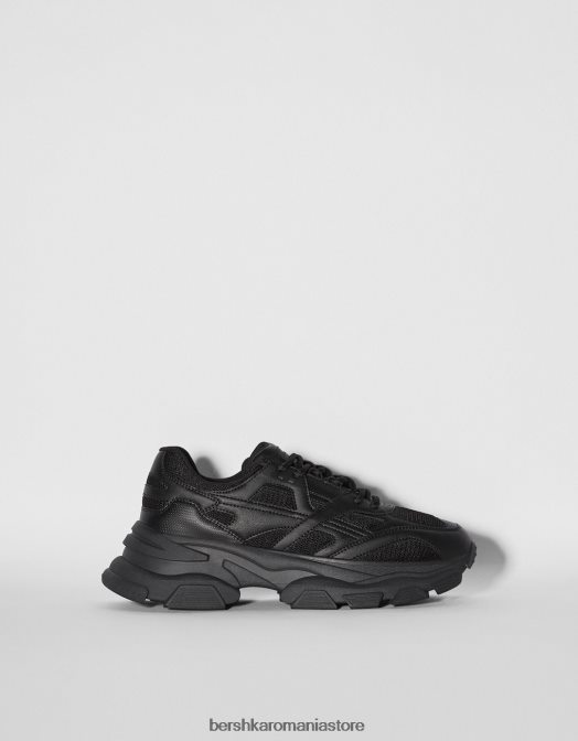 Bershka bărbați adidași din plasă contrastanți negru Z86D3510 încălţăminte