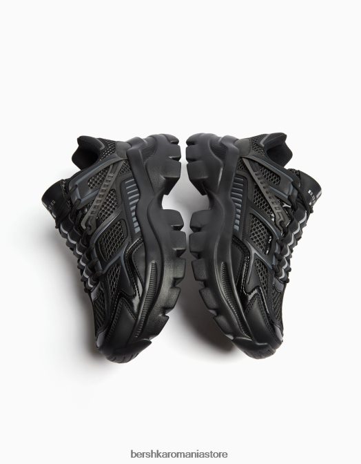 Bershka bărbați adidași din plasă contrastanți negru Z86D3527 încălţăminte