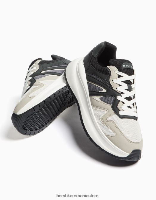 Bershka bărbați adidași din plasă cu talpă groasă multicolor Z86D3522 încălţăminte